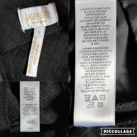 Laundry by Shelli Segal Black Textured Quilted Mini Skirt Zipper Pockets Sz 2 - Picture 10 of 10